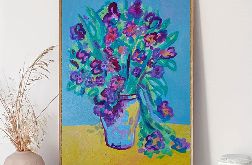 obraz ręcznie malowany kwiaty w wazonie matisse style