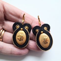 Gold&Black kolczyki sutasz