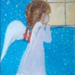 Aniołek II, obraz olejny na płótnie - obraz