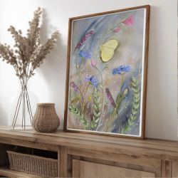 Oryginalna akwarela. Motyl cytrynek A3