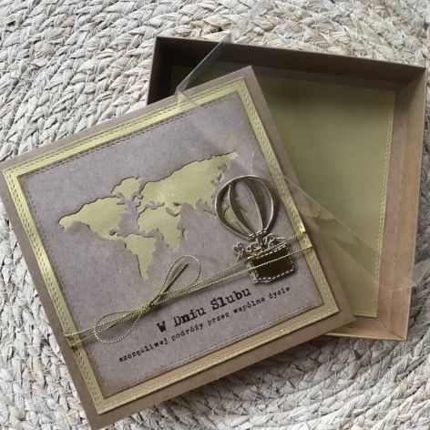 098,kartka na ślub w szczęśliwą podróż z balonem