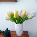 Tulipany z materiału, szyte, bukiet 6 szt HAND MADE - tulipany z materiału