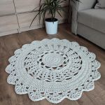 Dywan okrągły szydełkowy ze sznurka  90cm - Dywan okrągły