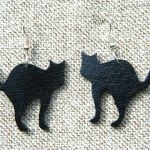 Kolczyki czarny kot, biżuteria z motywem kota - null