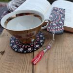 Komplet - Podkładka i Zakładka - Pink Drops - Zakładka do książki - ARTEKO