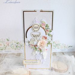 Kartka komunijna pamiątka "Rose 1" GOTOWA