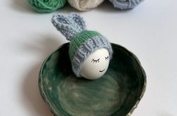 Czapeczka na jajka wielkanocne, uszy (nieb-ziel)