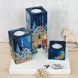 Świeczniki świąteczne – zimowe miasteczko 3