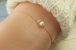 Bransoletka sznurek, perła, boho, minimalizm
