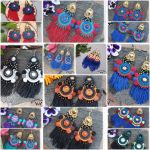 Kolczyki sutasz Frida II boho Etno zielone  - 