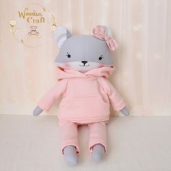 Lisek Pola przytulanka prezent różowy dresik