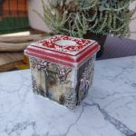 Świąteczne ręcznie zdobione pudełko ze świecznikiem - 2