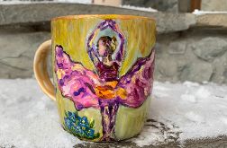 Porcelanowy kubek ręcznie malowany Tancerki w motylach