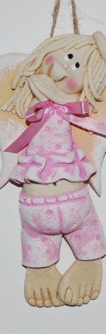 Pora spać? - aniołek z masy solnej, prezent, dekoracja