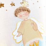 aniołek na chmurce, obrazek dla dziecka - z okazji narodzin dziecka