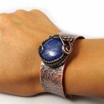 Lapis, Miedziana bransoletka z lapis lazuli  - regulowana bransoletka z lapis lazuli