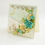 Kartka ślubna - para na mostku - 