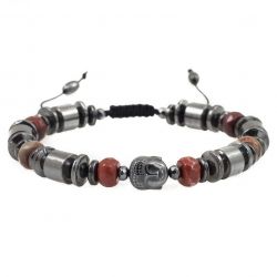Bransoletka unisex budda hematyt, jaspis