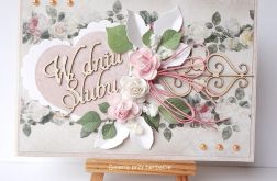 Kartka ślubna z różami