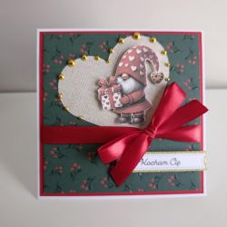 Kartka na Walentynki skrzat z sercem