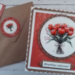 Kartka urodzinowa (lub na inną okazję) z bukietem czerwonych tulipanów - Tył koperty z ozdobnym kółeczkiem