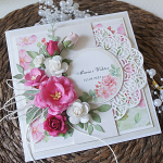 Różana kartka ślubna z personalizacją v.4 - róża3a