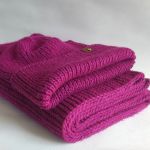 Komplet fuksja, duża czapka + ogromny szal. - komplet fuksja