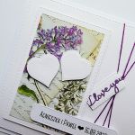 Kartka ślubna z dwoma sercami retro handmade - Kartka na ślub I love you ręcznie robiona