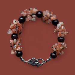 Bransoletka z kamieni słonecznych i granatów 