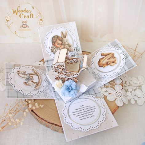 Exploding box chrzest roczek "BabyBoy" GOTOWY
