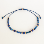 Talizman Samopoznania z kianitem - bransoletka lapis lazuli