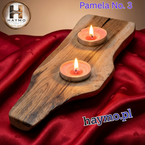 Świecznik dąb żywica elegancki Pamela No. 3