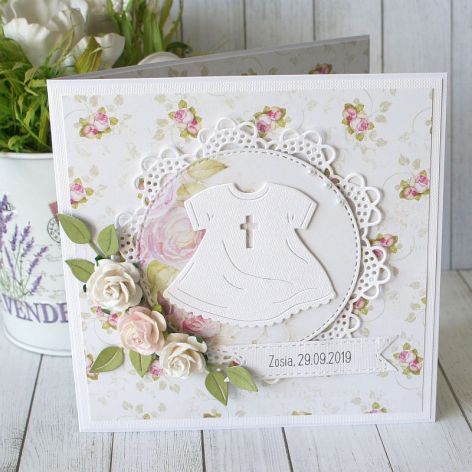 Pamiątka Chrztu Świętego - na różowo v.11
