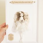 Duża Pamiątka Chrztu Świętego - anioł w ramce - 