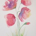 Kwiaty-trzy akwarele  - 