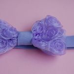 Retro opaska niemowlęca - Retro kokarda w fiolecie - 