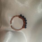Unikalny pierścione z miedzi i naturalnych szafirków - Pierścionek z szafirkami