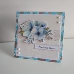 Kartka na Dzień Babci niebeskie kwiaty - Kartka na Dzień Babci niebeskie kwiaty