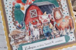 Kartka urodzinowa dla dziecka "Urodziny na farmie”, personalizacja