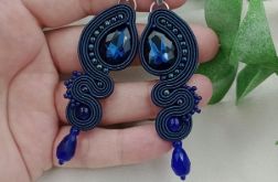 Soutache sutasz kolczyki długie granatowe