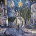 Montmartre, Paryż,  obraz akrylowy na płótnie 50x50x2  - 