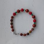 Bransoletka z kamieni koral jaspis Agat  - 