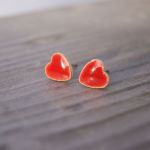 Kolczyki sztyfty czerwone serduszka - kolczyki sztyfty czerwone serca