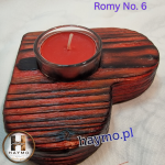 Świecznik serce Shou Sugi Ban pasy Romy No. 6 - 