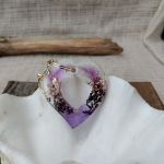 Brelok z żywicy Lawendowe Serce - z zatopioną lawendą - 3
