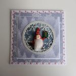 Kartka świąteczna Boże Narodzenie skrzat w śnieżynkach - Kartka świąteczna Boże Narodzenie skrzat w śnieżynkach