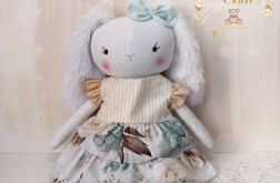 Króliczek Nela przytulanka miętowa sukienka