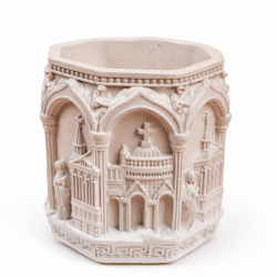 Świecznik gipsowy Konstantynopol – ręcznie robiona dekoracja do domu. Idealny do salonu, sypialni i nowoczesnych wnętrz.