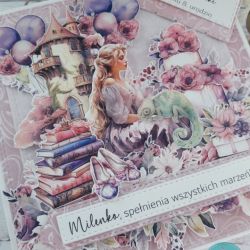 Kartka urodzinowa z Roszpunką, personalizacja