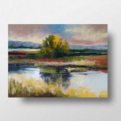 Pejzaż-praca formatu 18/24 cm- pastele suche. 